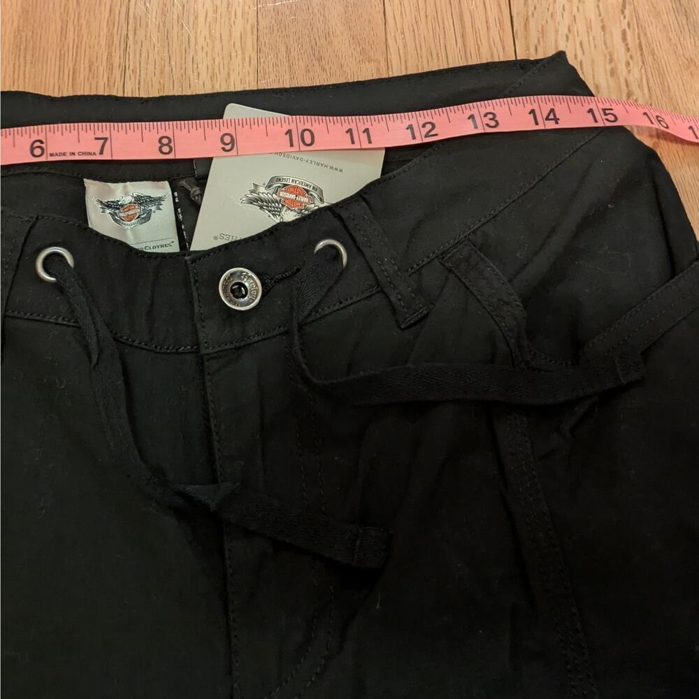 Harley-Davidson Pants Womens 6 Black Roll Up Relaxed Fit Motor Biker New - Picture 9 of 12